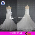 2017 ED Bridal Custom Made Strapless Mermaid Beaded Lace Appliqued Tulle Sexy Wedding Dress With Floral Sash